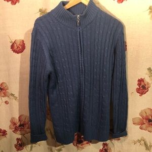 H2H Blue Knit Zipper Sweater
